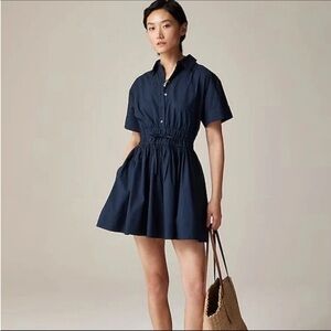 J. Crew Navy Short-Sleeve Shirtdress